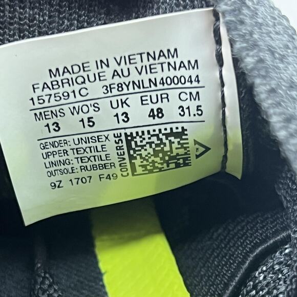 Converse All Star Flyknit Shoes Men Size 13 Black White Lunarlon Skate Sneakers - Picture 8 of 8